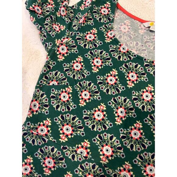 BODEN Green Pink floral Miriam Long Sleeve Jersey Scoop Neck Sheath Dress Sz 6 - Picture 7 of 7